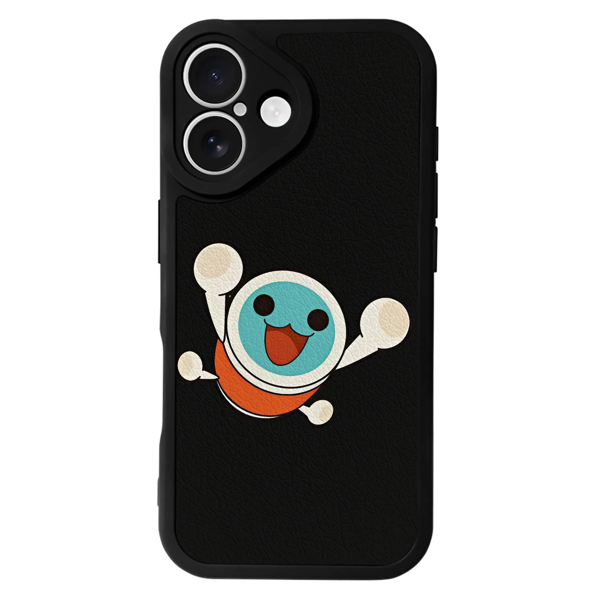 太鼓の達人 グッズ - IPhone 16シリーズ対応 ・ シリコンスマホケース ・ レザー調 ・ 高精度フィット ・ 耐衝撃 ・ ワイヤレス充電対応 ・ 精密カット